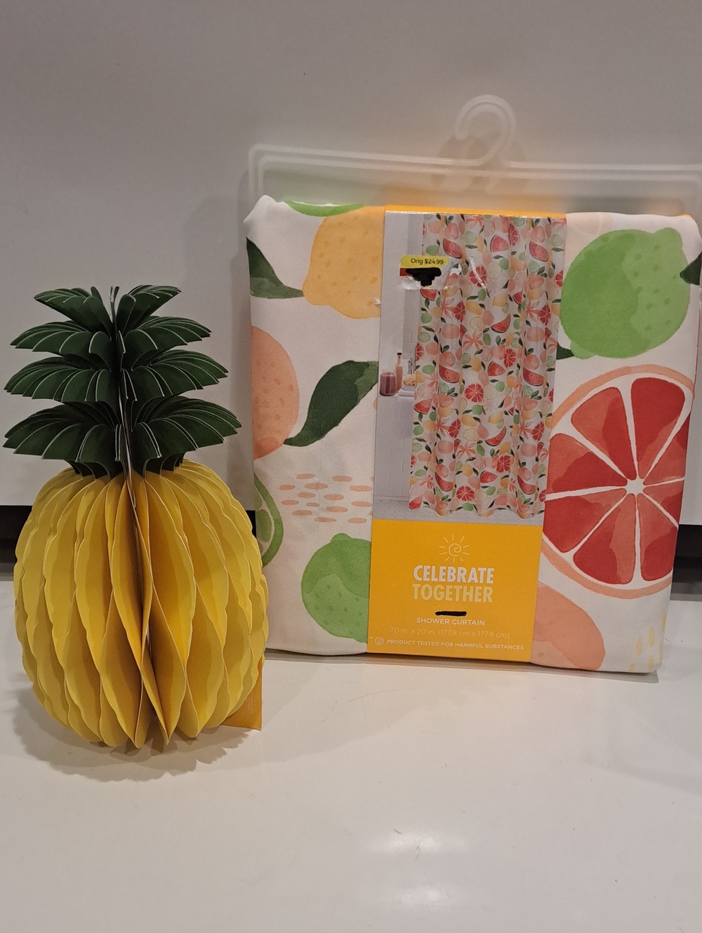 NIP Fruit Toss Summer Shower Curtain. Plus 70" X 70"